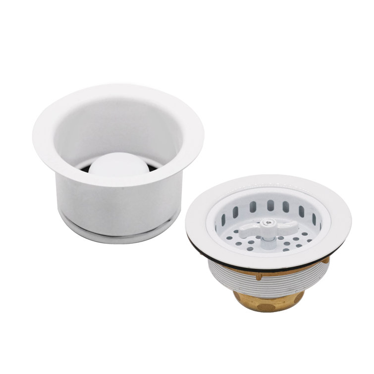 COMBO PACK 3-1/2" Wing Nut Style Kitchen Sink Basket Strainer and Extra-Deep Collar Disposal Trim