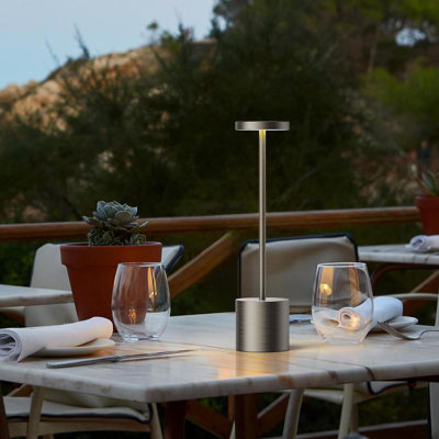 Rechargeable Cordless LED Table Lamp With 6000Mah Battery, 3 Colour Stepless Dimming, IP54 Waterproof, Portable For Indoor Outdoor Use