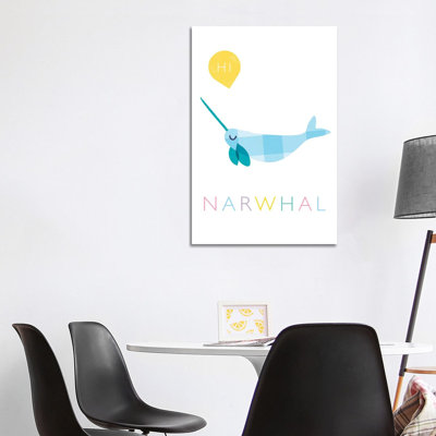 Narwhal by PaperPaintPixels - Wrapped Canvas Print