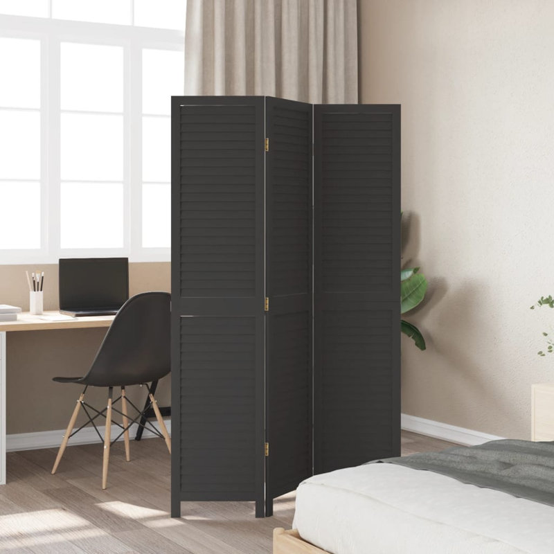Nyemia 110 cm W 3 - Panel Solid Wood Room Divider, 180cm H x 110cm W