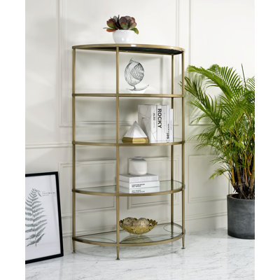 Aditya Contemporary Rectangular Mirrored Rack in Antique Brass