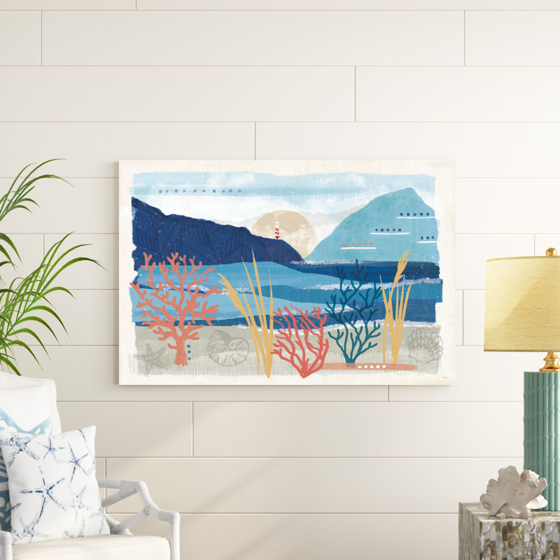 «Coastal View I» par - impression sur toile tendue, H 32 po x l 48 po