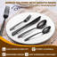40-Piece Modern Black Stainless Steel Flatware Set - Perfect For Camping And Daily Use