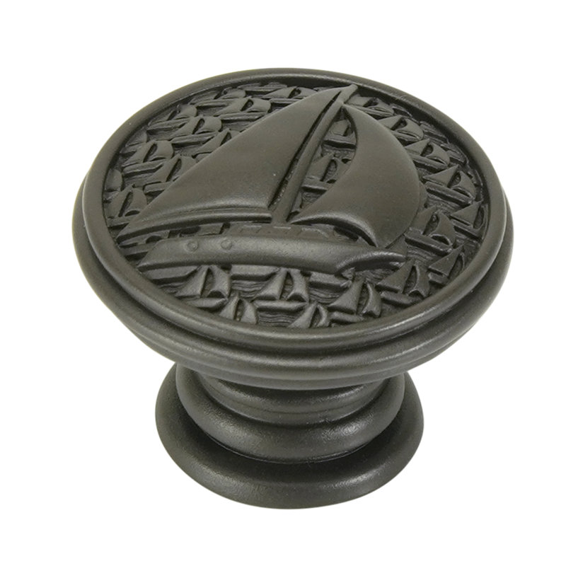 YACHT CLUB SAILBOAT KNOB, Bronze