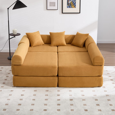 Oversized 8-in-1 Convertible Sofa Sectional ,corduroy,diy Sofa,l Shaped Modular Sofa,no Assembly.