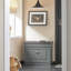 Shoe Bench Wooden Storage Bench with Flip-Drawer – Upholstered Entryway Bench with Storage for Hallway, Bedroom, Grey, 20.47" H x 23.6" W x 9.45" D-869596058-867645473