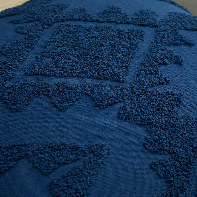 Imani Tassel Cotton Cushion, Navy