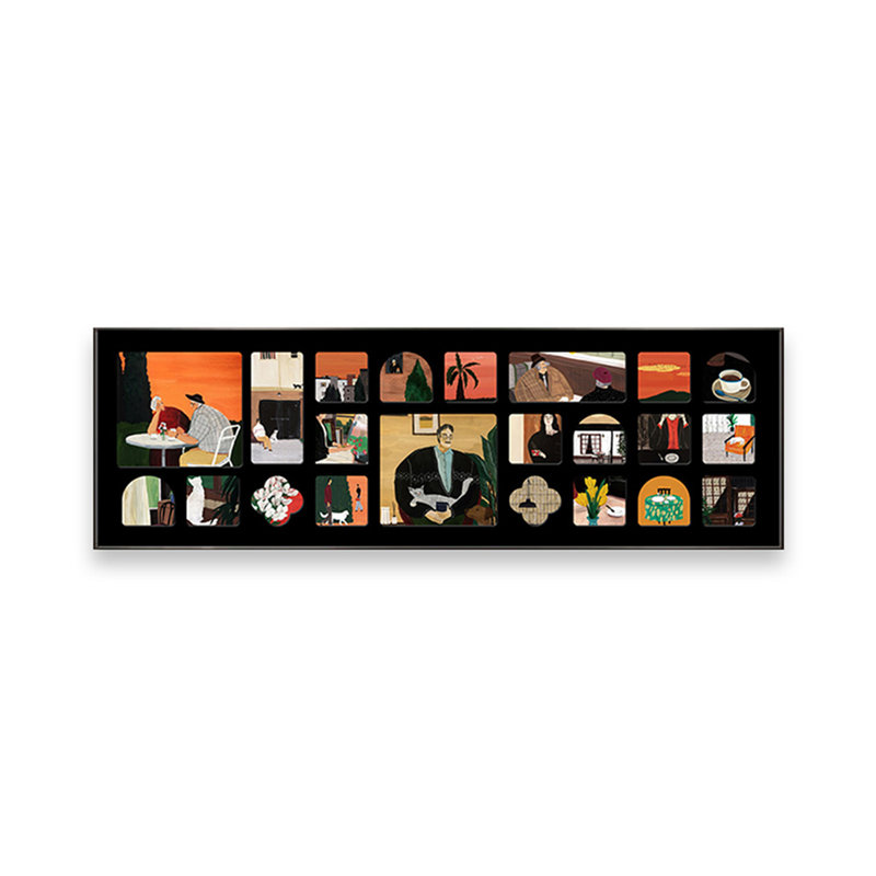 Art mural Mid-Century moderne en toile pour salon, H 27,56 po x l 82,68 po