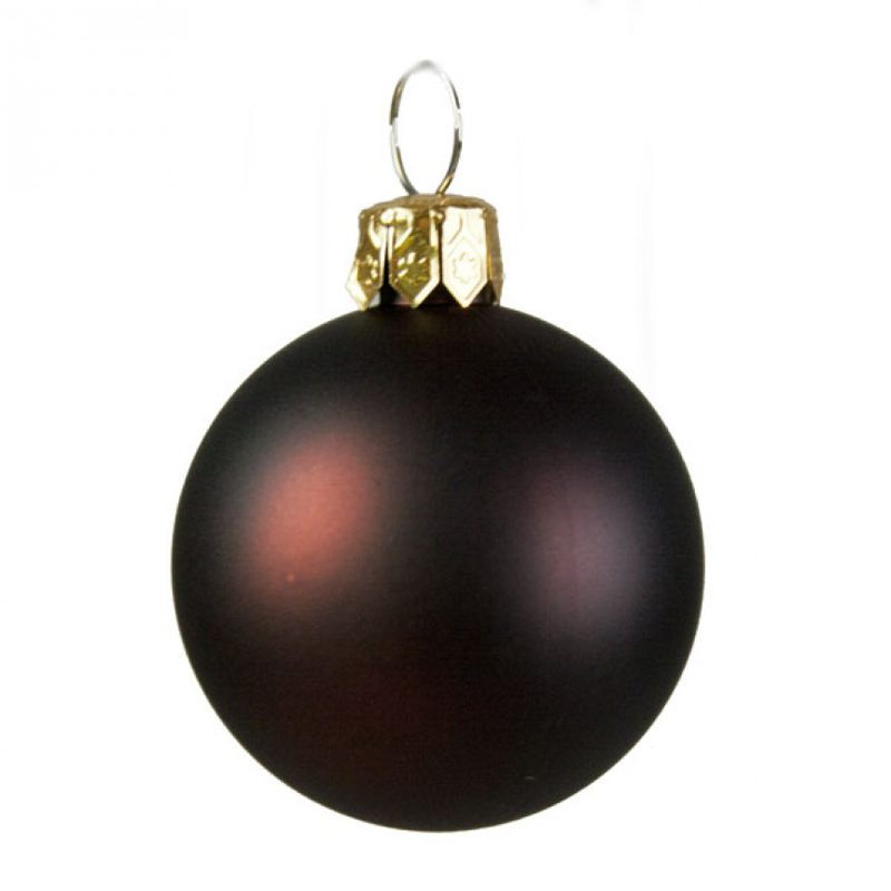 8cm Bauble, Brown Satin