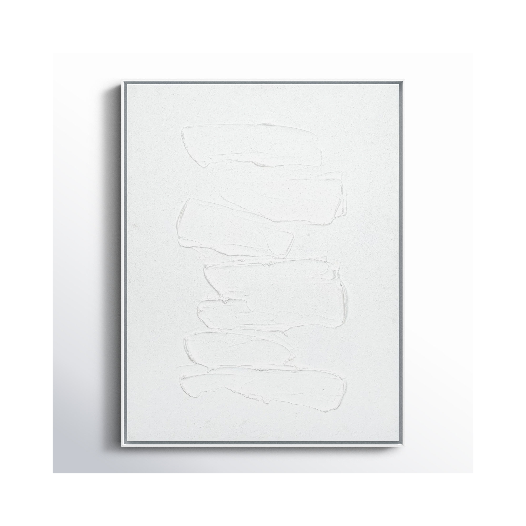 Hemkund Abstract Painting, White, 32" H x 25" W