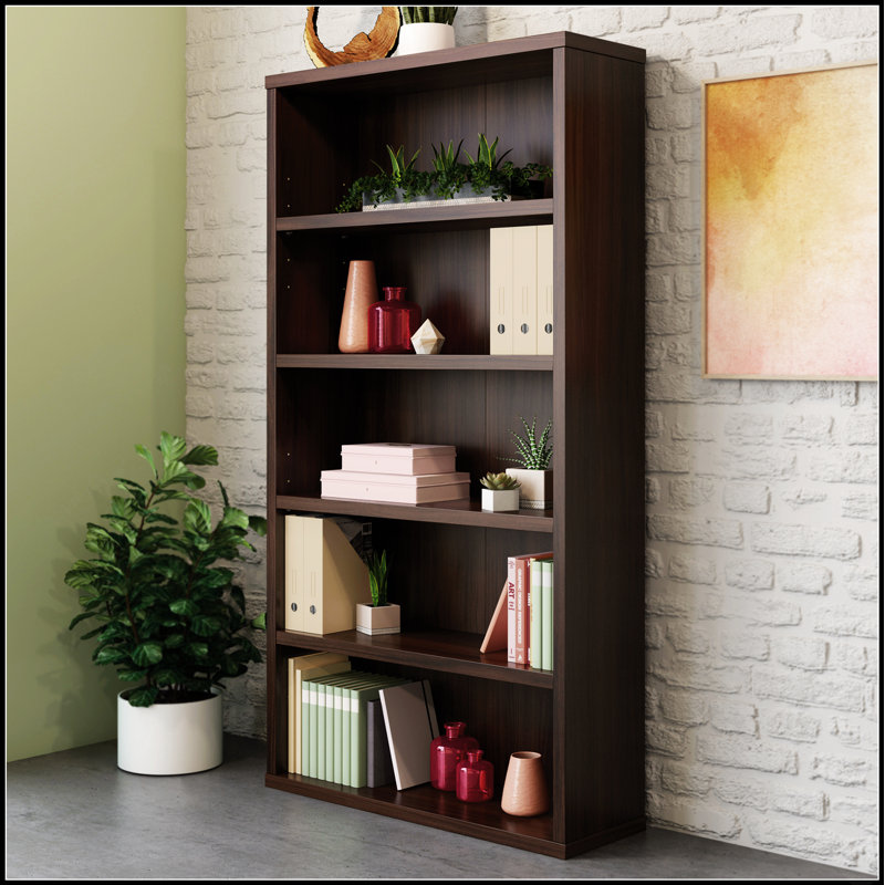 Bibliothèque réglable à 5 tablettes avec panneaux durables pour un rangement polyvalent et une organisation élégante dans n'importe quelle pièce