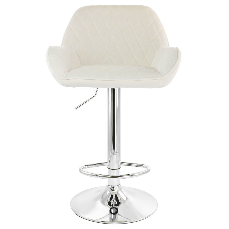 Swivel Upholstered Adjustable Height Counter Stool, White