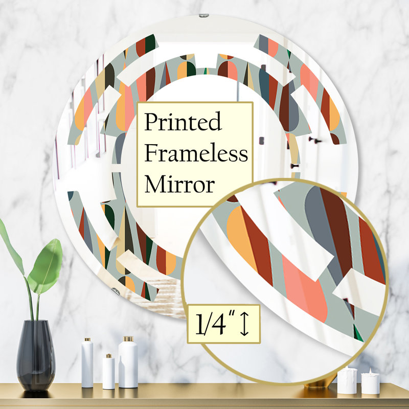 Miroir mural sans cadre abstrait moderne et contemporain Space, H 31,5 po x l po, Espace abstrait gouttes