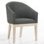 Ensemble de 2 fauteuils d'appoint tonneau en tissu
