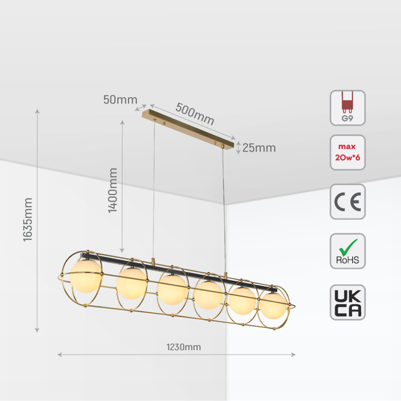 Ayiana 6 - Light Chandelier
