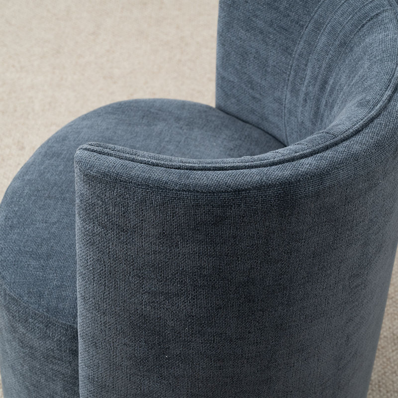 Fauteuil d'appoint moderne en tonneau avec roulettes, Bleu