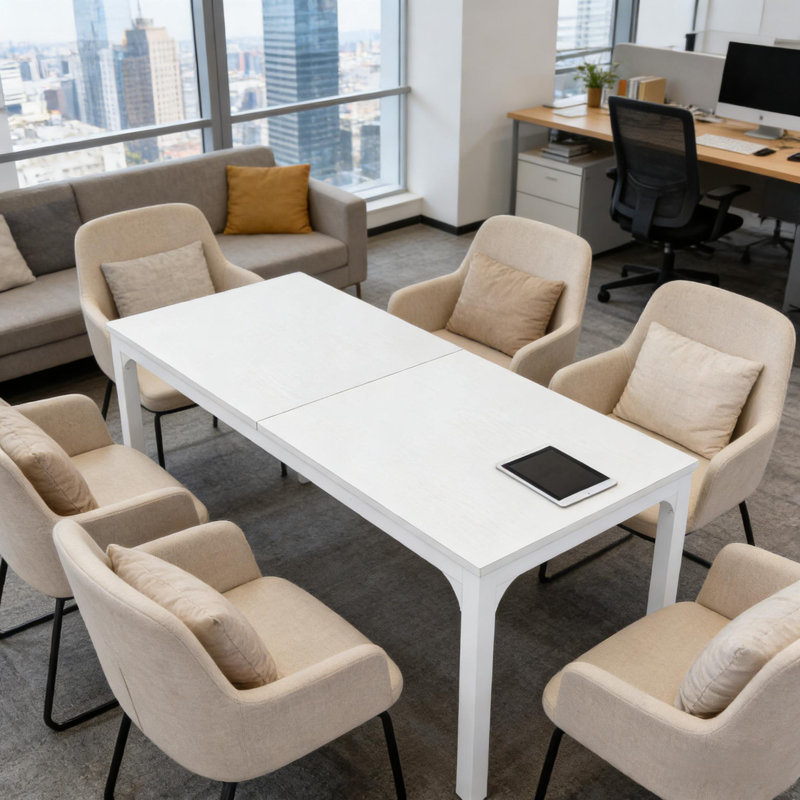 Computer Desk,Executive Table,Rectangle Office Desk, Blanc