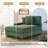 Oversized Upholstered Green Faux Rabbit Fur Flannel Chaise Lounge with Armrests & Throw Pillows-1360291987