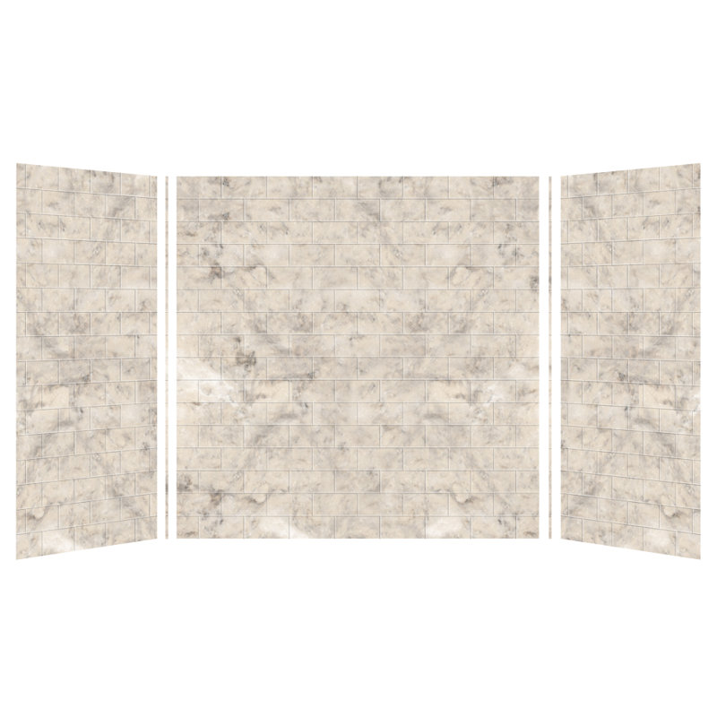 Sand Creme Subway Tile 36 x 60-in Bath Wall Kit