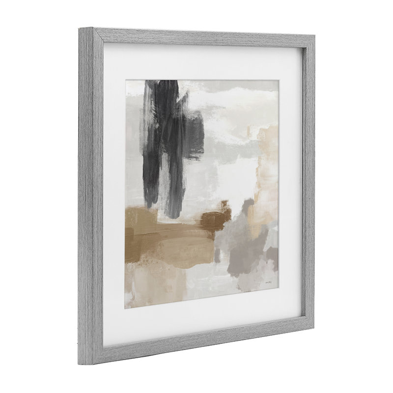 «Absent Minded Abstract Composition», reproduction sous verre encadrée par Amber Sterling, Cadre de ferme gris