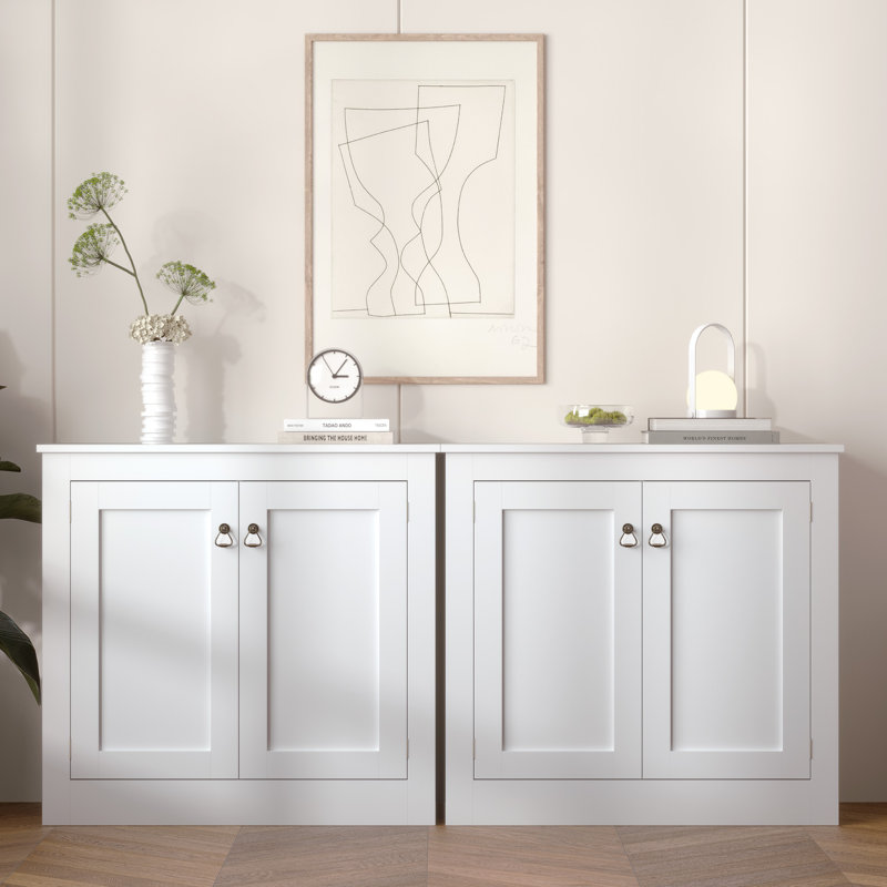 Cryal 31.5" W Sideboard with Adjustable Shelves, White