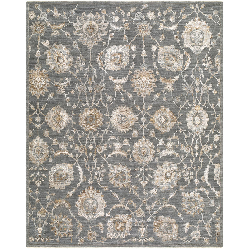 Lyncoln Machine Woven Rug, Charcoal, Rectangle 7'10" x 10'2"