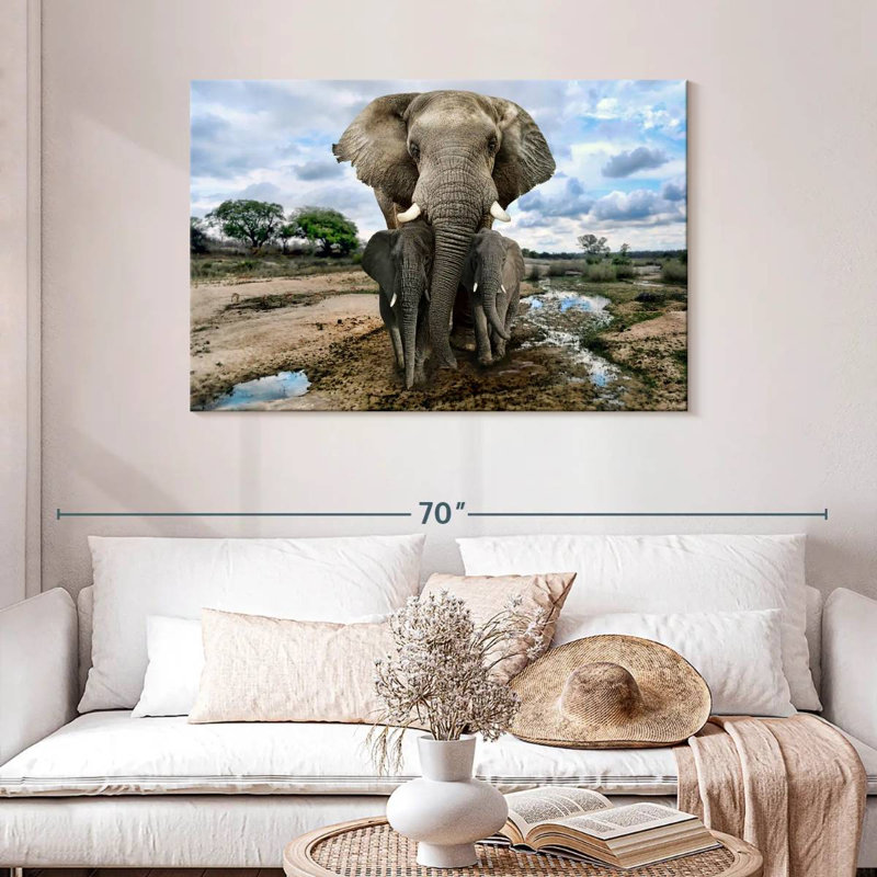 Safari Elephants, 30" H x 45" W