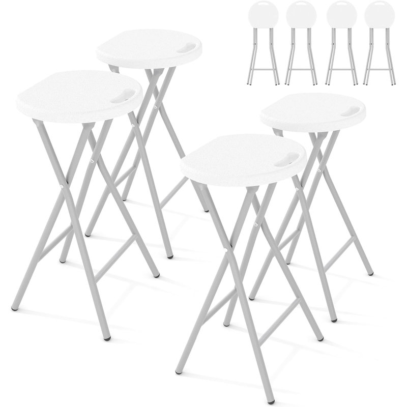 Ensemble de 4 tabourets de bar pliants de 28 po de hauteur avec verrou de sécurité, Black