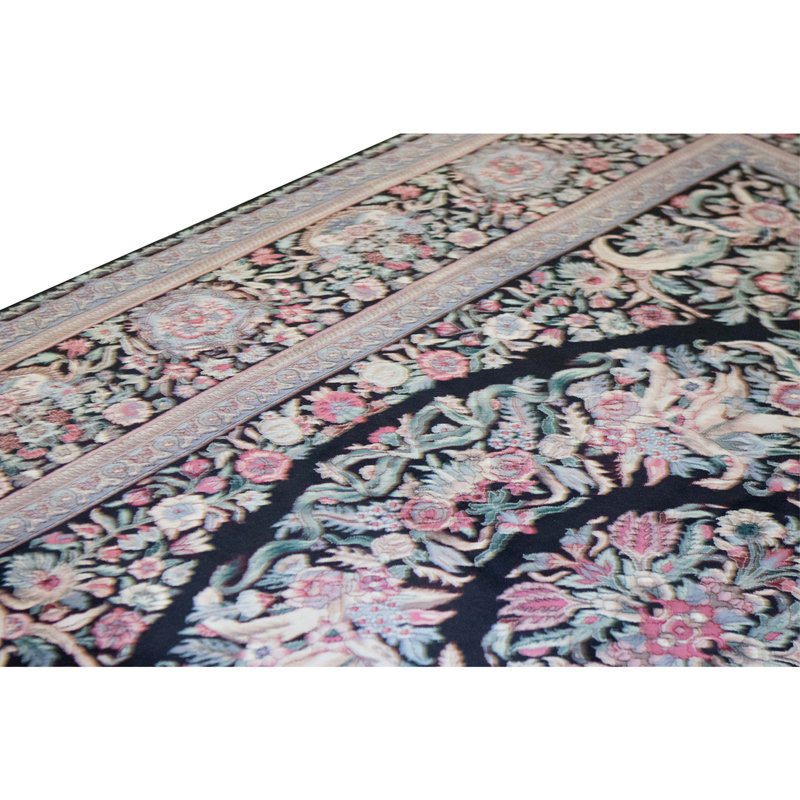 Tapis rectangulaire en laine noué à la main