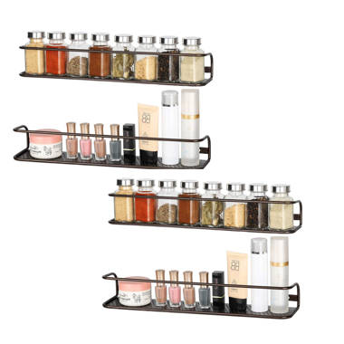 Wall Spice Jar & Rack Set with Adjustable Racks