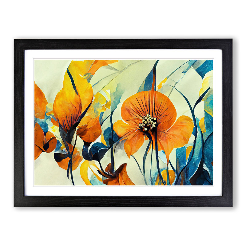 Flowers - Framed Print, Black Framed, 46cm H x 64cm W