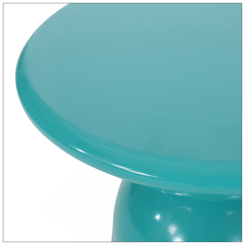 Outdoor Metal End Table -Large, Teal