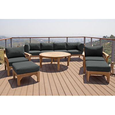 Monterey Teak 6 - Person Patio Conversation Sets with Cushions