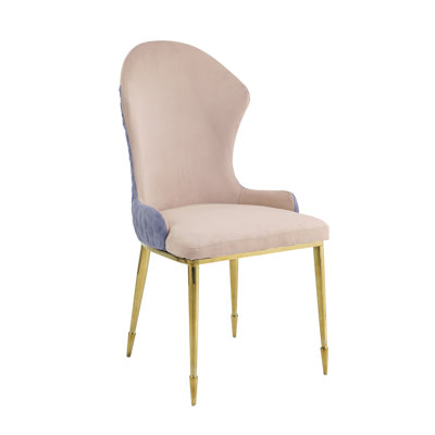 Caolan Lavender, Tan Fabric & Gold Finish Side Chair(Set Of 2)
