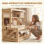 3 Tier Wooden Hamster Cage with Hut Wheel Ramps 80 x 50 x 84 cm