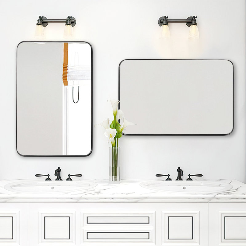 Miroir d'appoint Eitzen, Noir, 24 po x 16 po
