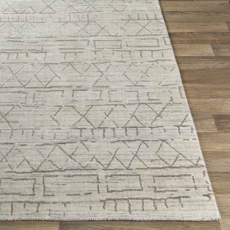 Hand Loomed Geometric Indoor Rug, Rectangle 6' x 9'