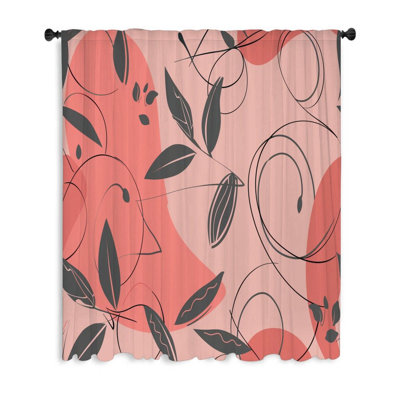 Rideaux à motif floral, occultant et voilages à motif floral - 1 panneau-12340-Occultant qui filtre beaucoup de lumière-12340