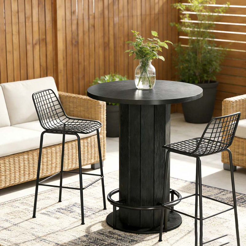 Table de bar, table basse ronde, Noir