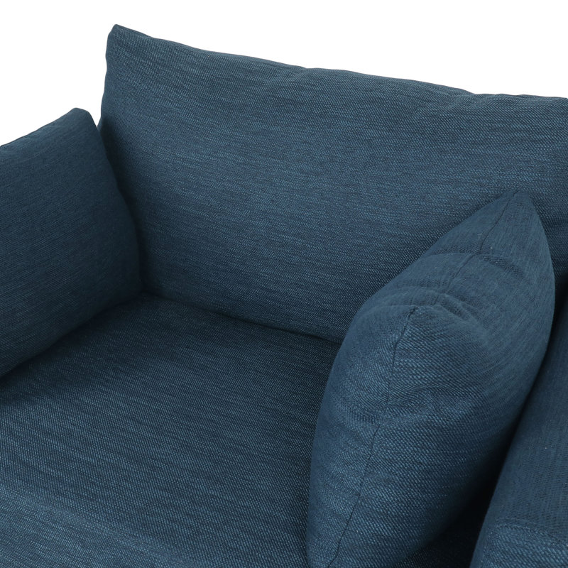 Fauteuil club en polyester 37,5 po Arleaner, Polyester bleu marine