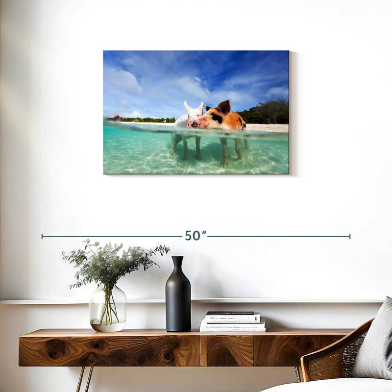 Brampt Pigs Bahamas Life, 20" H x 30" W