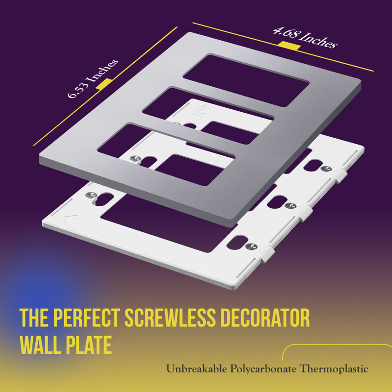 Plaque de protection murale sans vis ENERLITES, Argent