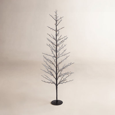7' Matte Black LED Lighted Tree