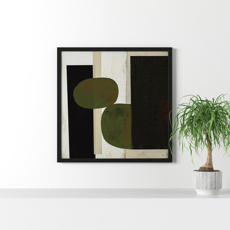 «Collage 1» par Studio, art mural encadré, Papier avec cadre noir, H 36 po x l 36 po x P 1,25 po