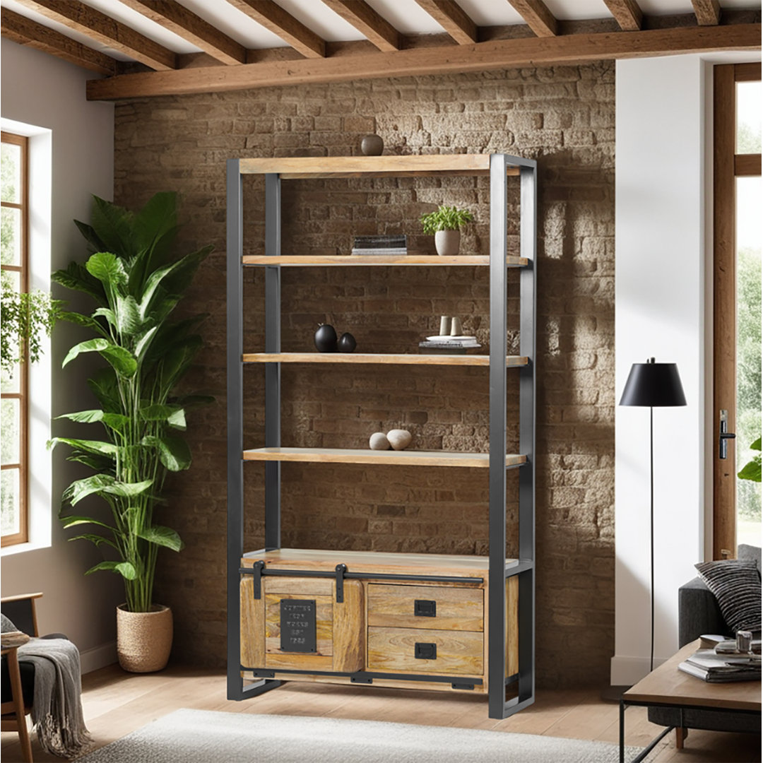 Everard 185cm H x 100cm W Solid Wood Standard Bookcase