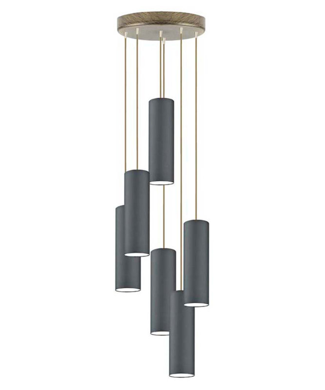 Denegal 6 - Light Cluster Pendant, Black, Brown