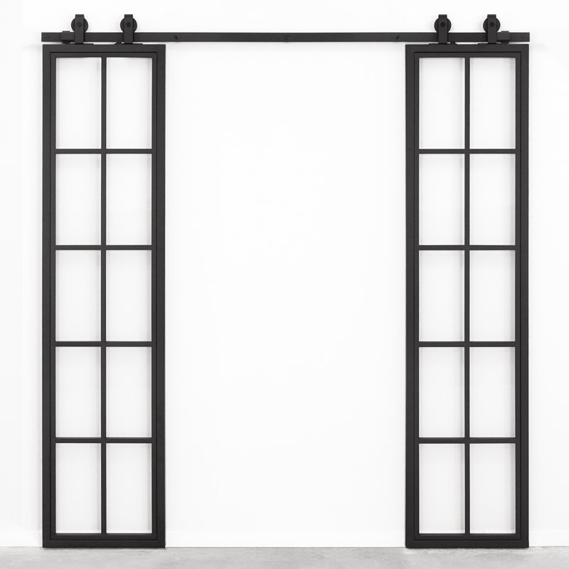 Metal Frame With Glass Barn Door