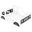 Lit plateforme blanc en forme de voiture avec roues, en bois de pin pleine grandeur et avec roulettes-1429351577-1429351578