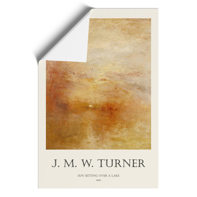 Sun Setting Over A Lake by Joseph-Mallord William Turner - No Frame Print