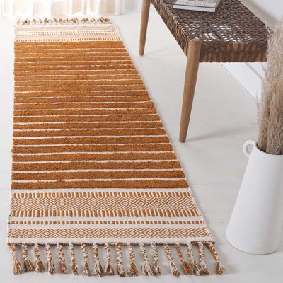 Lamarqus Hand Woven Cotton Pile Striped Rug